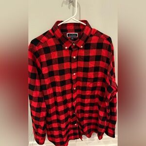 Club Room Men's Red and Black Checkered Shirt - NWOT